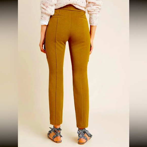 Anthropologie The Essential Knit Cargo Pants in Olive Sz 4. - Picture 3 of 11